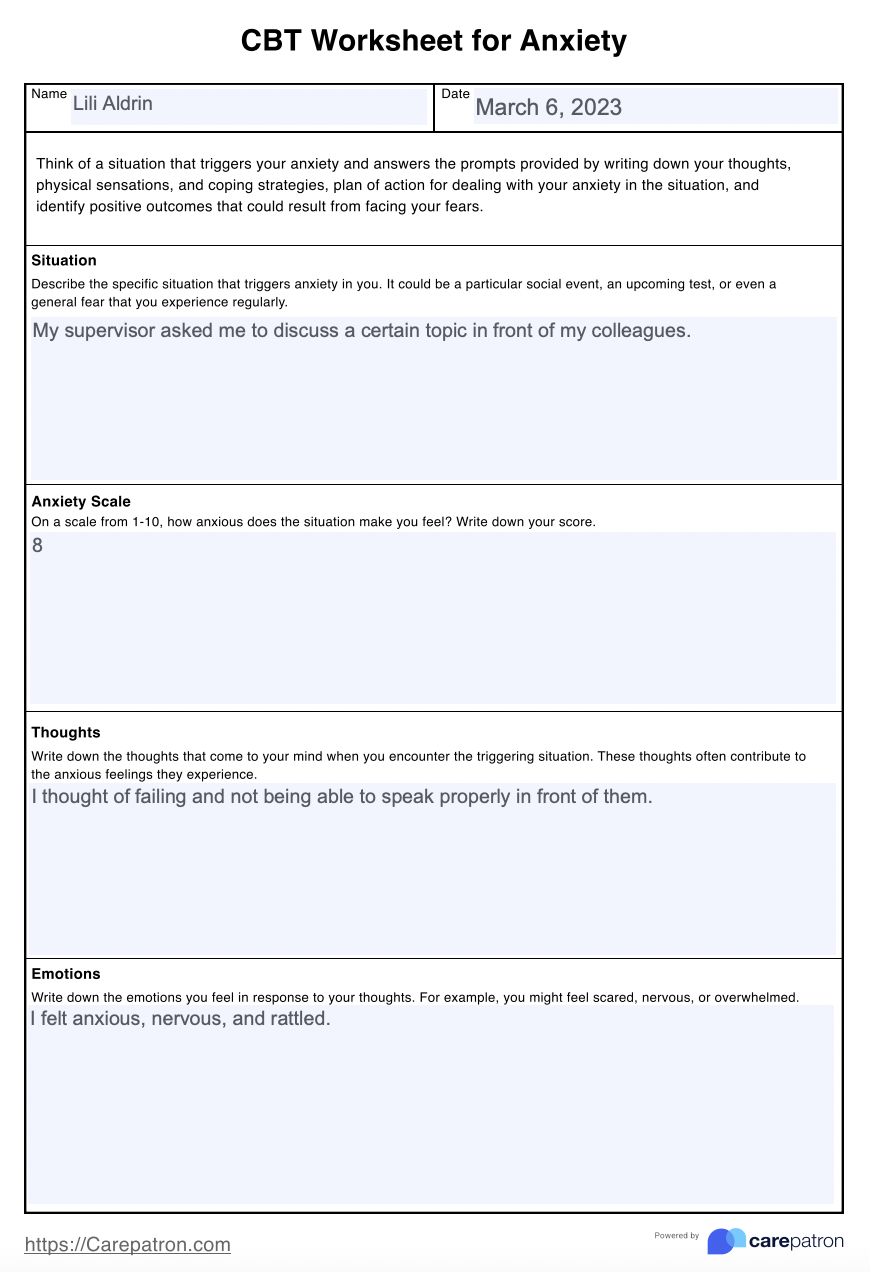 Printable Cbt Therapy Worksheets 45