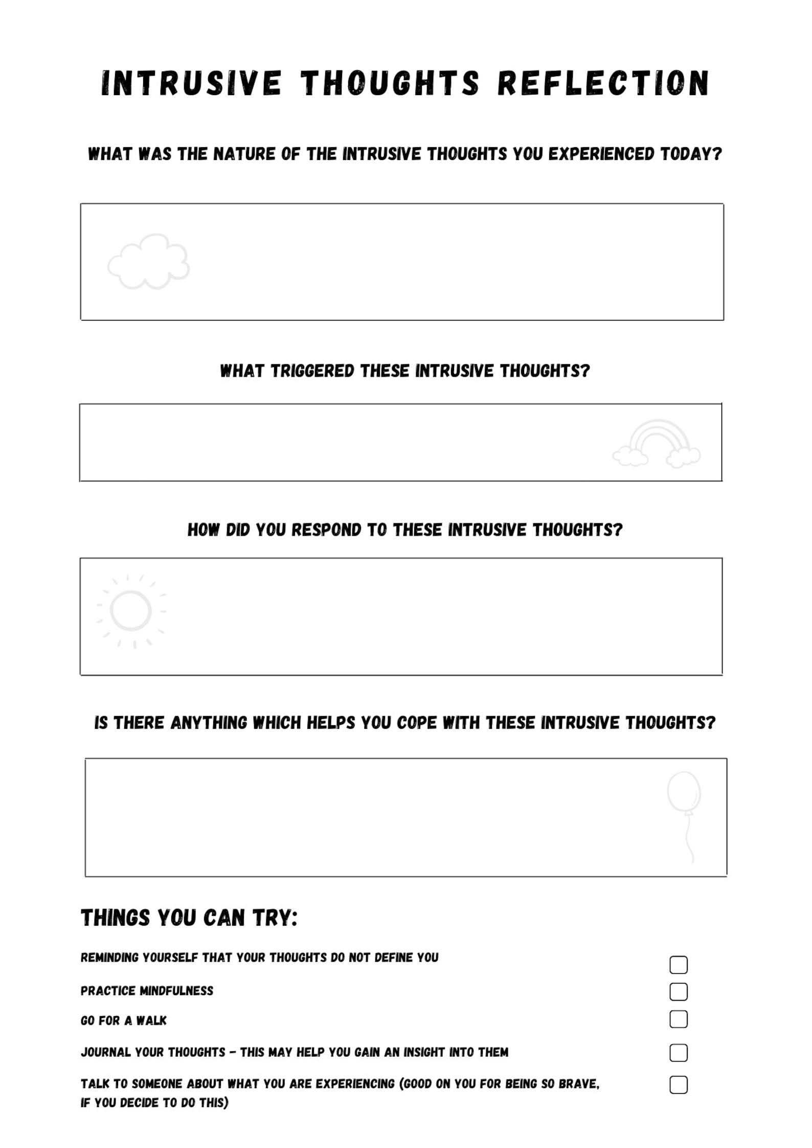 Printable Cbt Therapy Worksheets 53