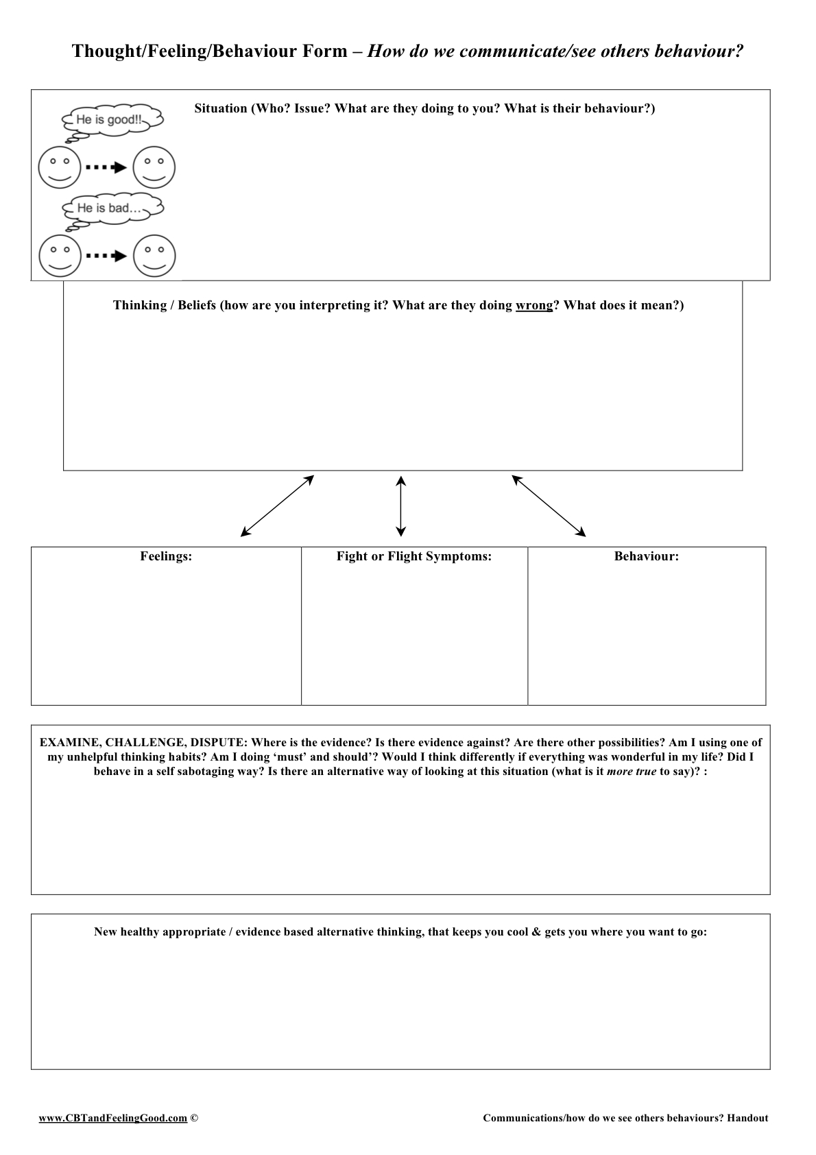 Printable Cbt Therapy Worksheets 6