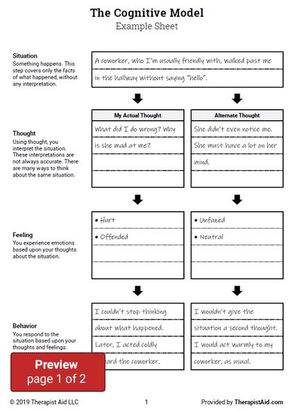 Printable Cbt Therapy Worksheets 64