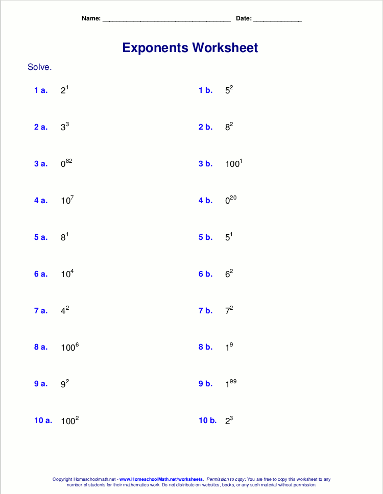 Simplifying Exponential Expressions Worksheet 15