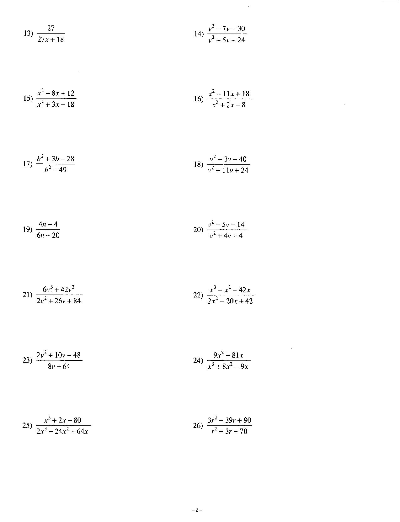 Simplifying Exponential Expressions Worksheet 2