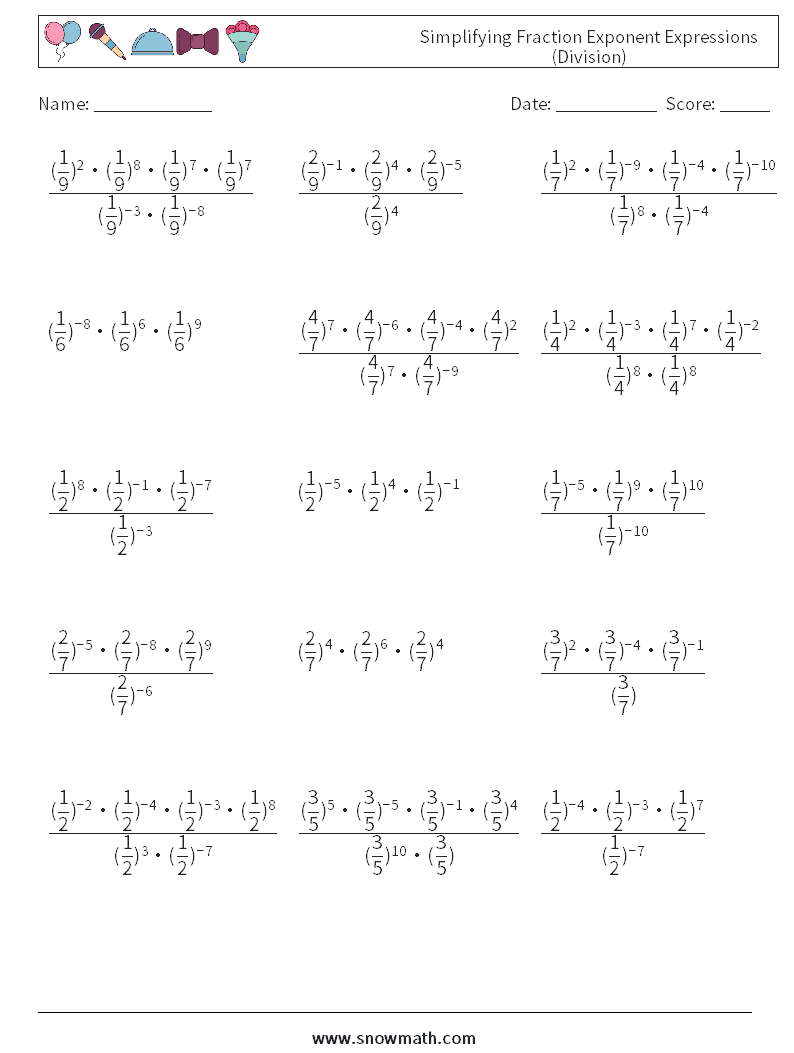 Simplifying Exponential Expressions Worksheet 49