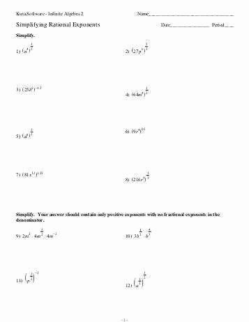 Simplifying Exponential Expressions Worksheet 57