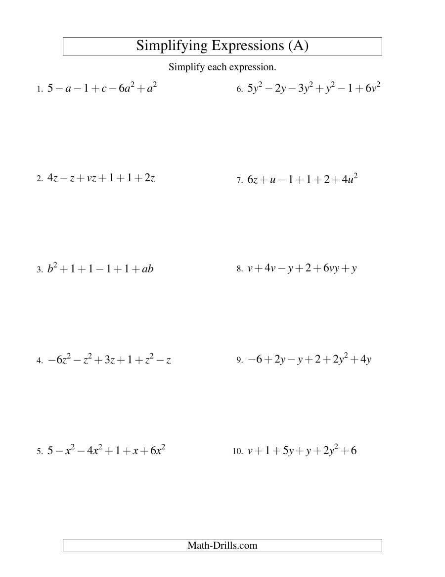 Simplifying Exponential Expressions Worksheet 9