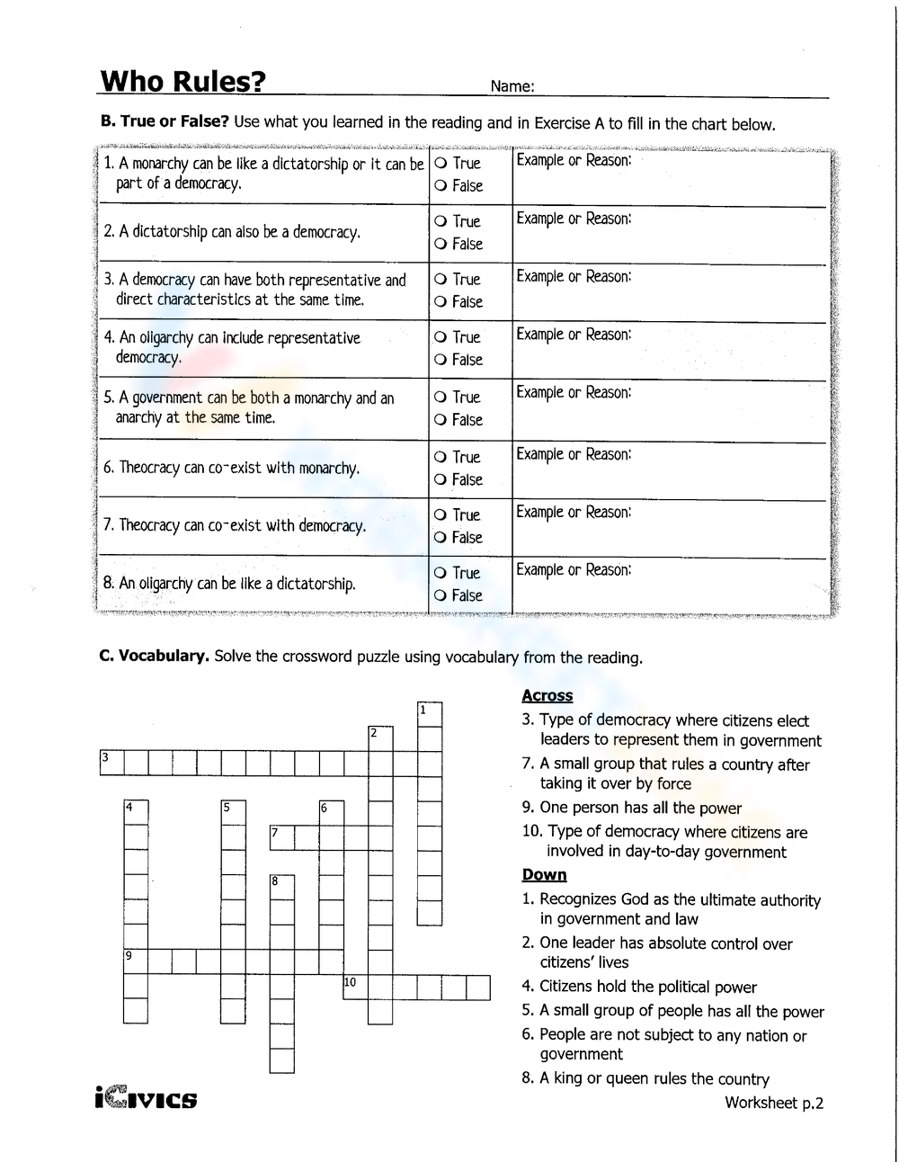 Who Rules Worksheet Answers 3