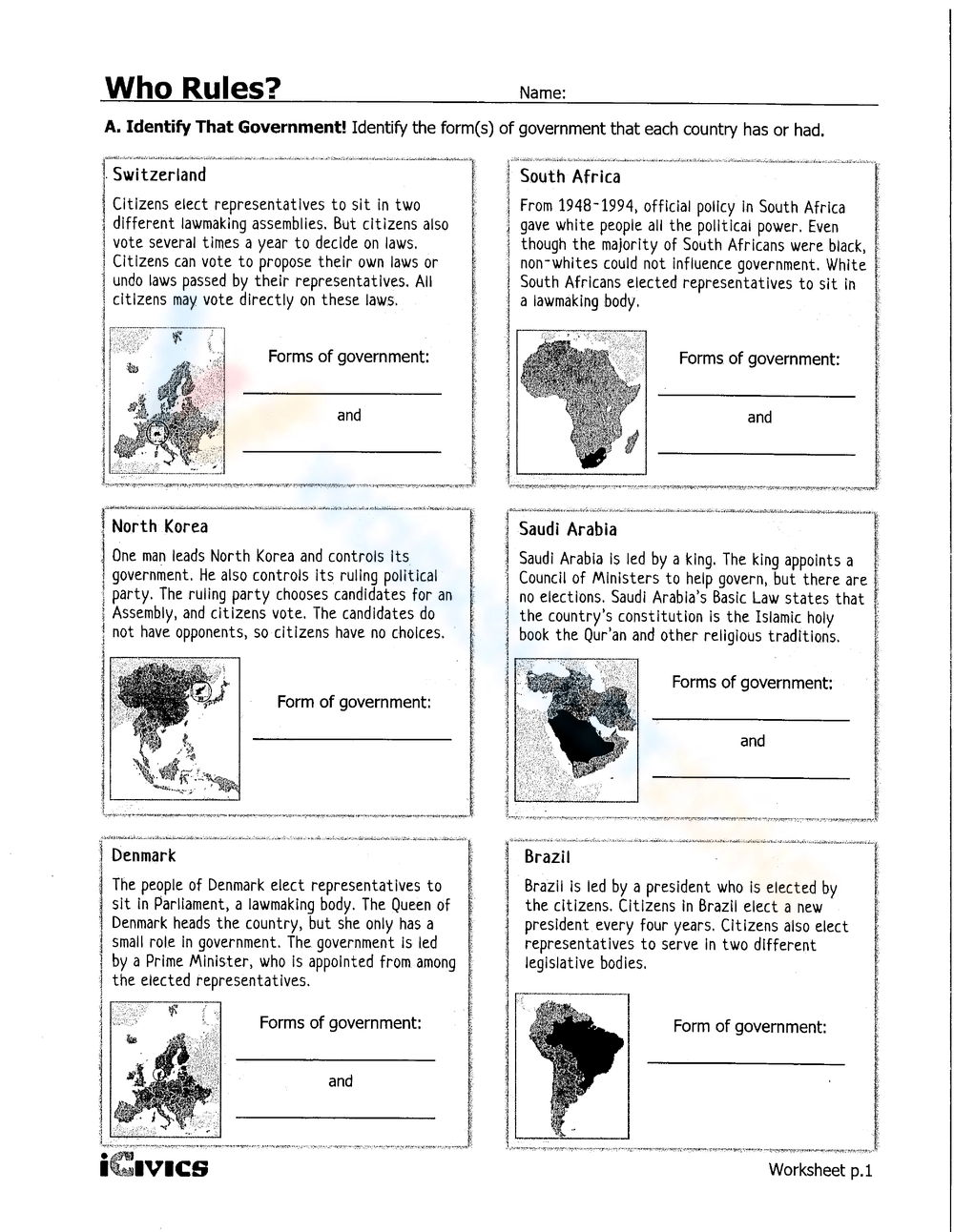 Who Rules Worksheet Answers 7