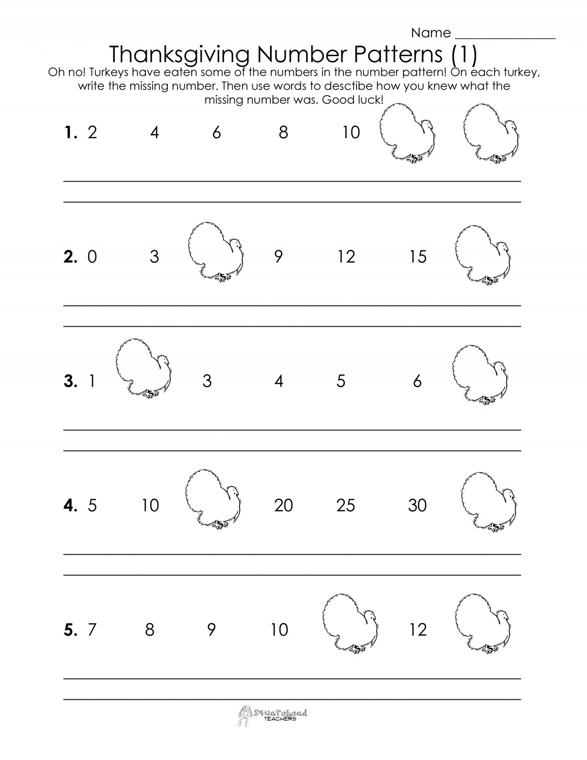 Worksheet On Number Patterns 17