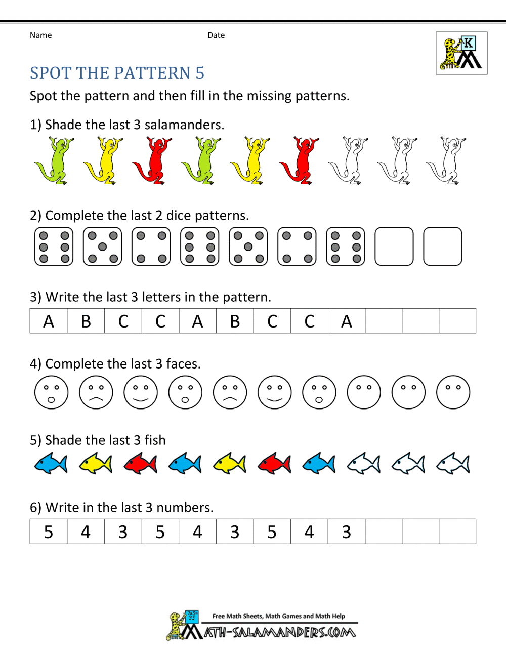 Worksheet On Number Patterns 22