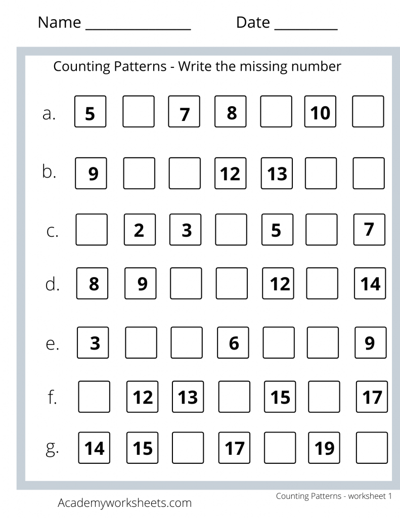 Worksheet On Number Patterns 26