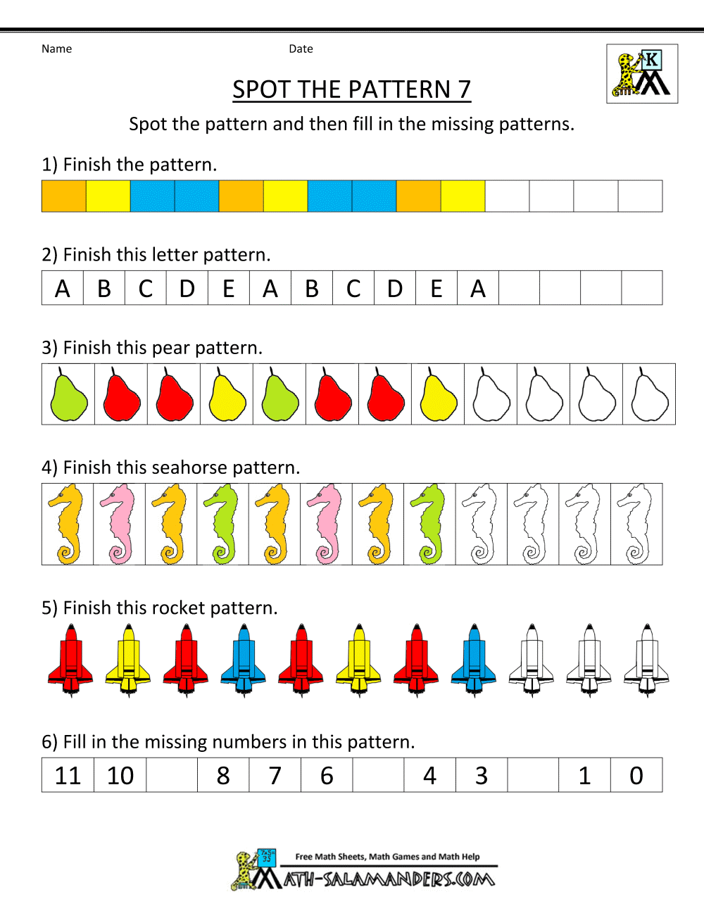 Worksheet On Number Patterns 28