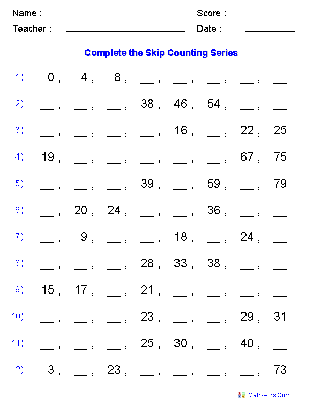 Worksheet On Number Patterns 36