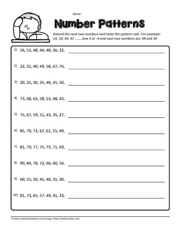 Worksheet On Number Patterns 4