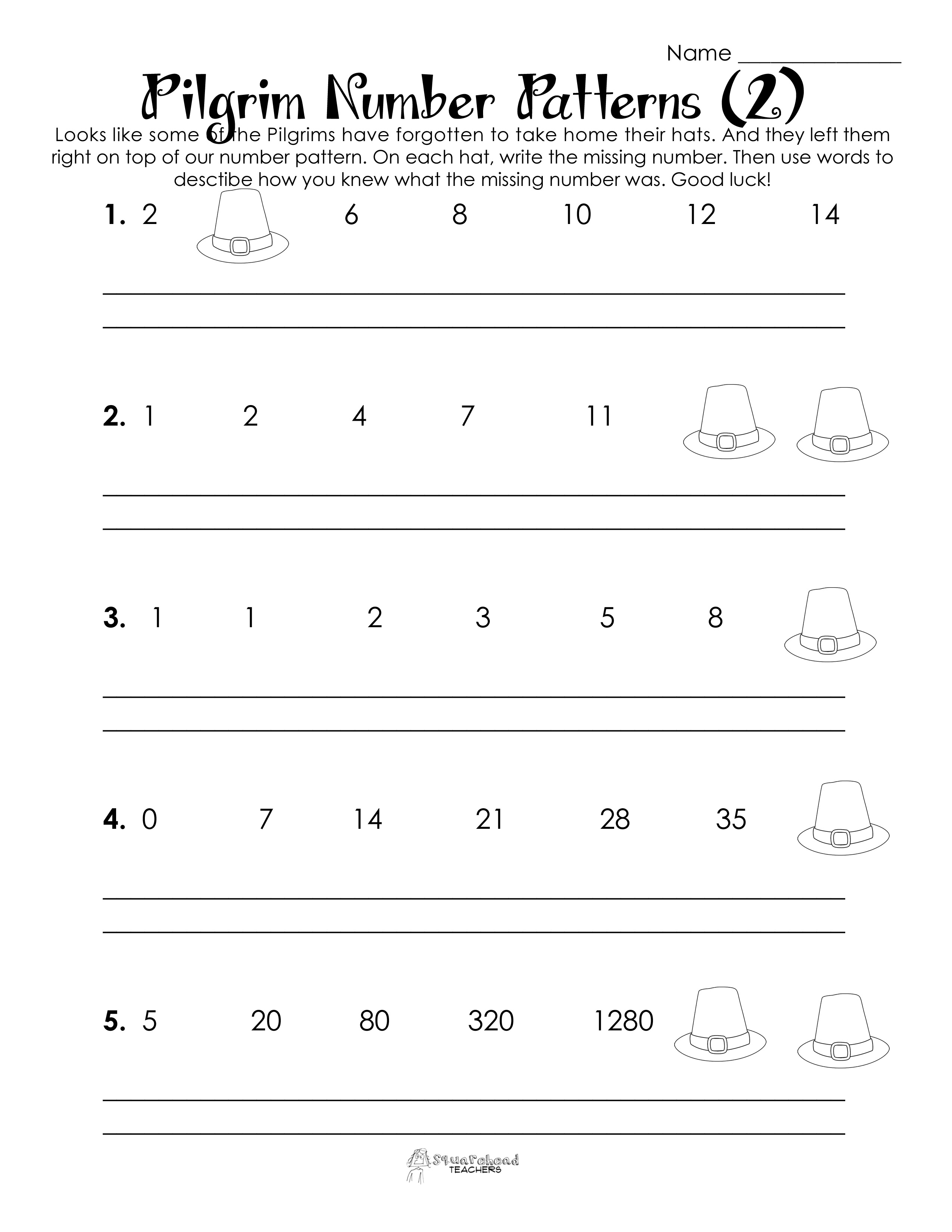 Worksheet On Number Patterns 49