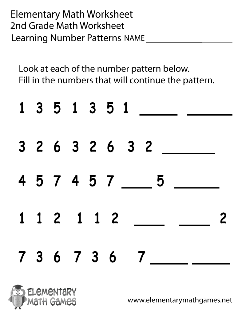 Worksheet On Number Patterns 5