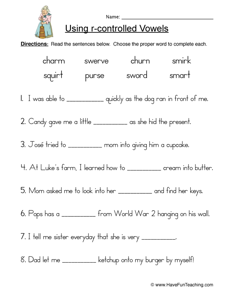 50 Vowel Controlled R Worksheets 25