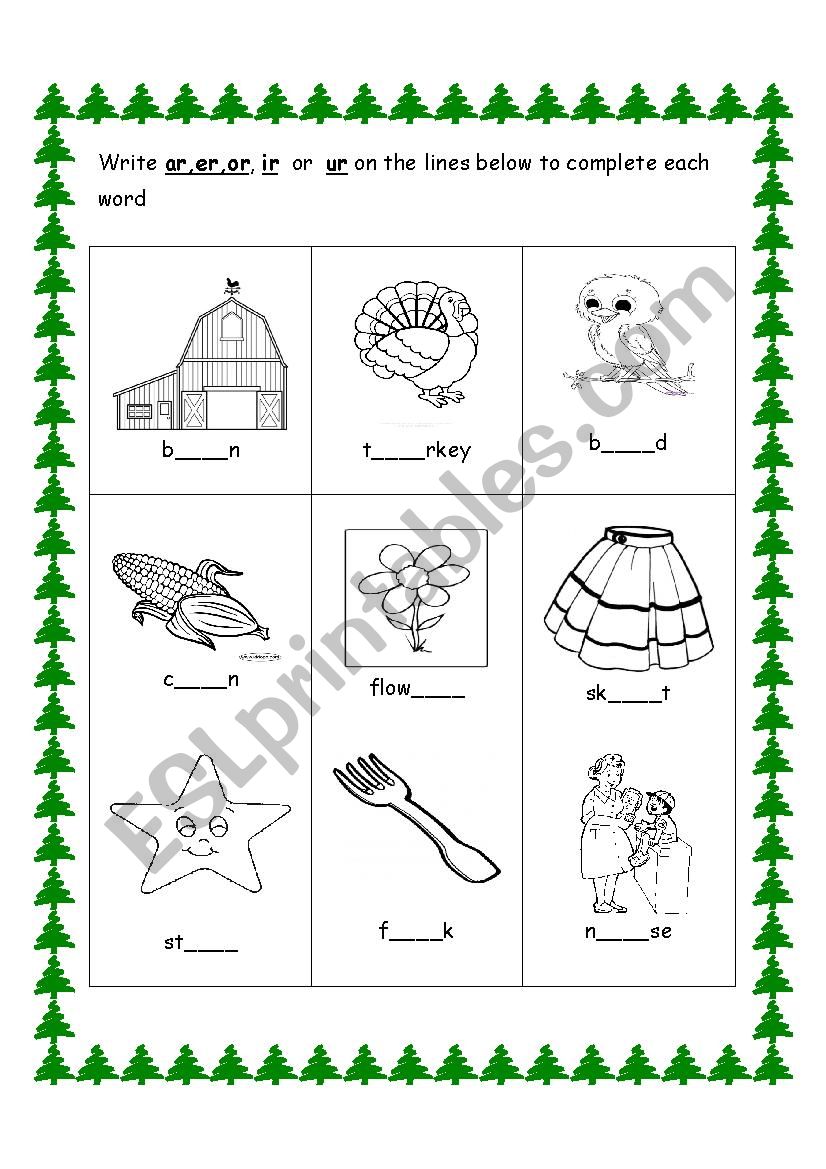 50 Vowel Controlled R Worksheets 55