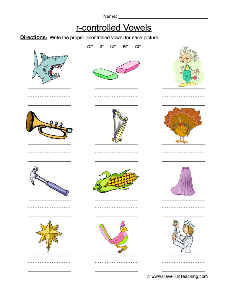 50 Vowel Controlled R Worksheets 6