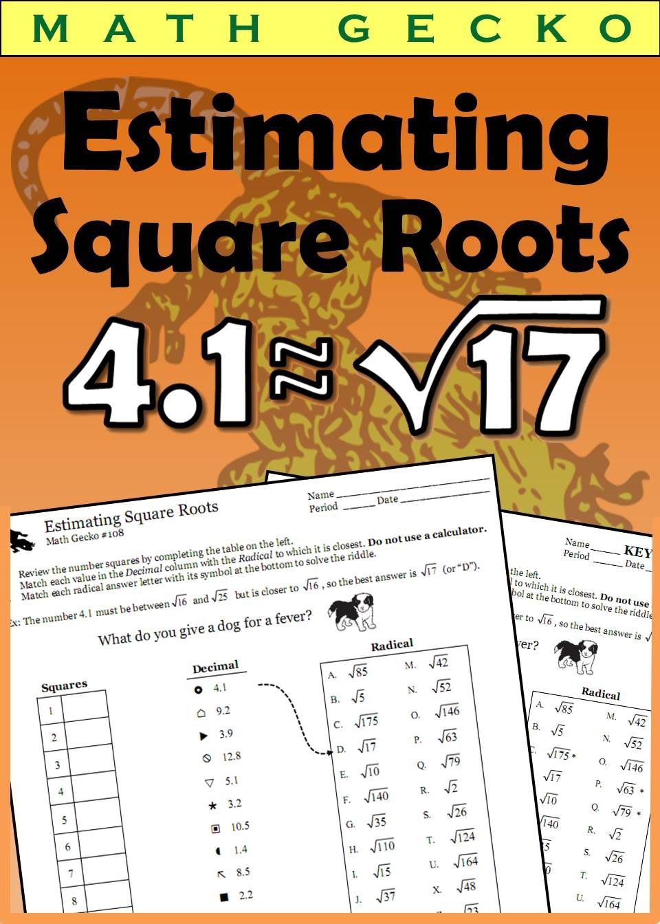 55 Estimating Square Roots Worksheet 16