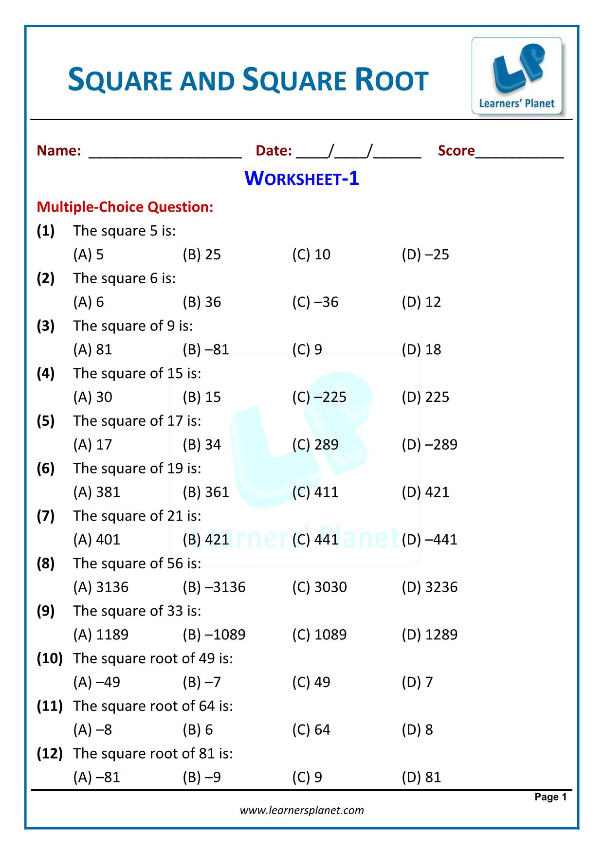 55 Estimating Square Roots Worksheet 53