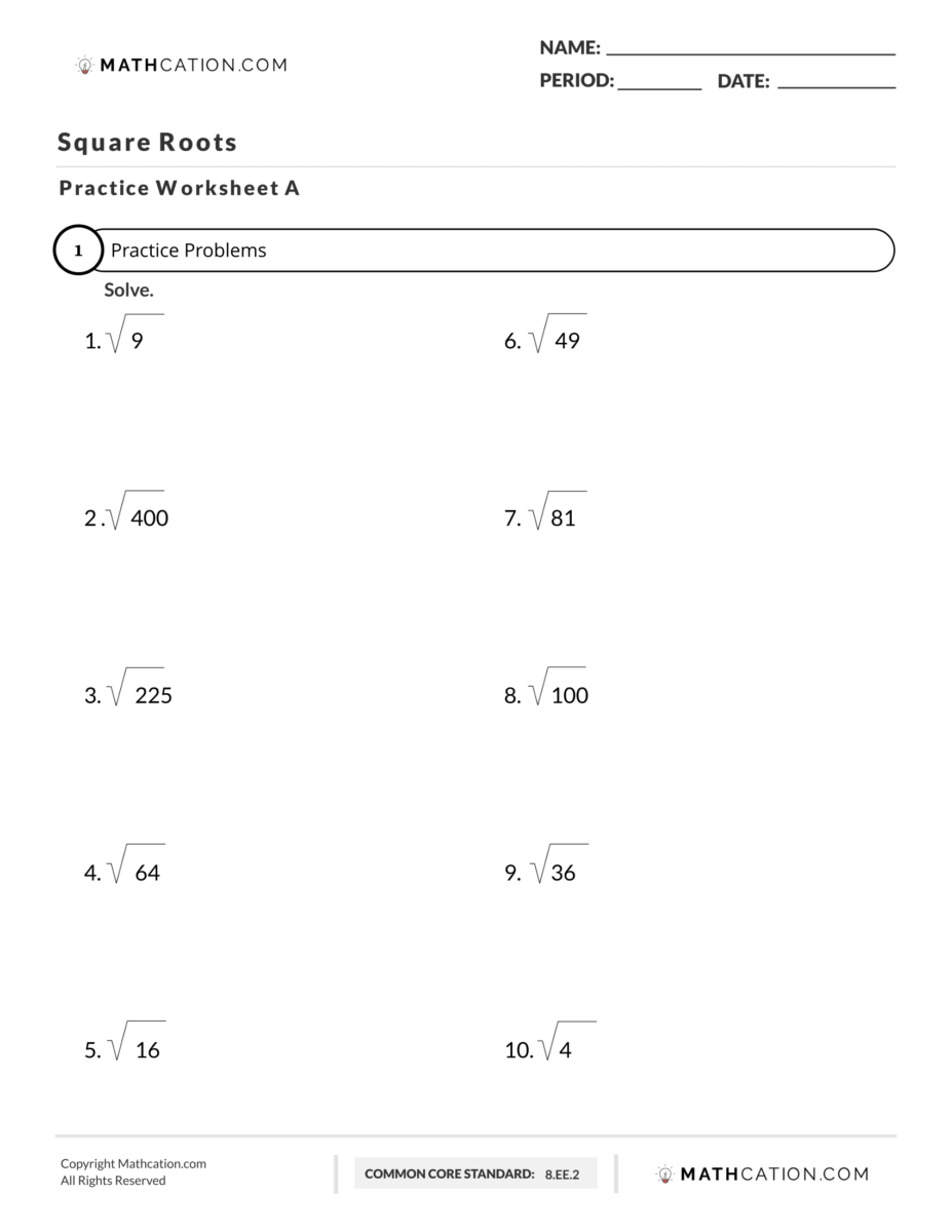 55 Estimating Square Roots Worksheet 54