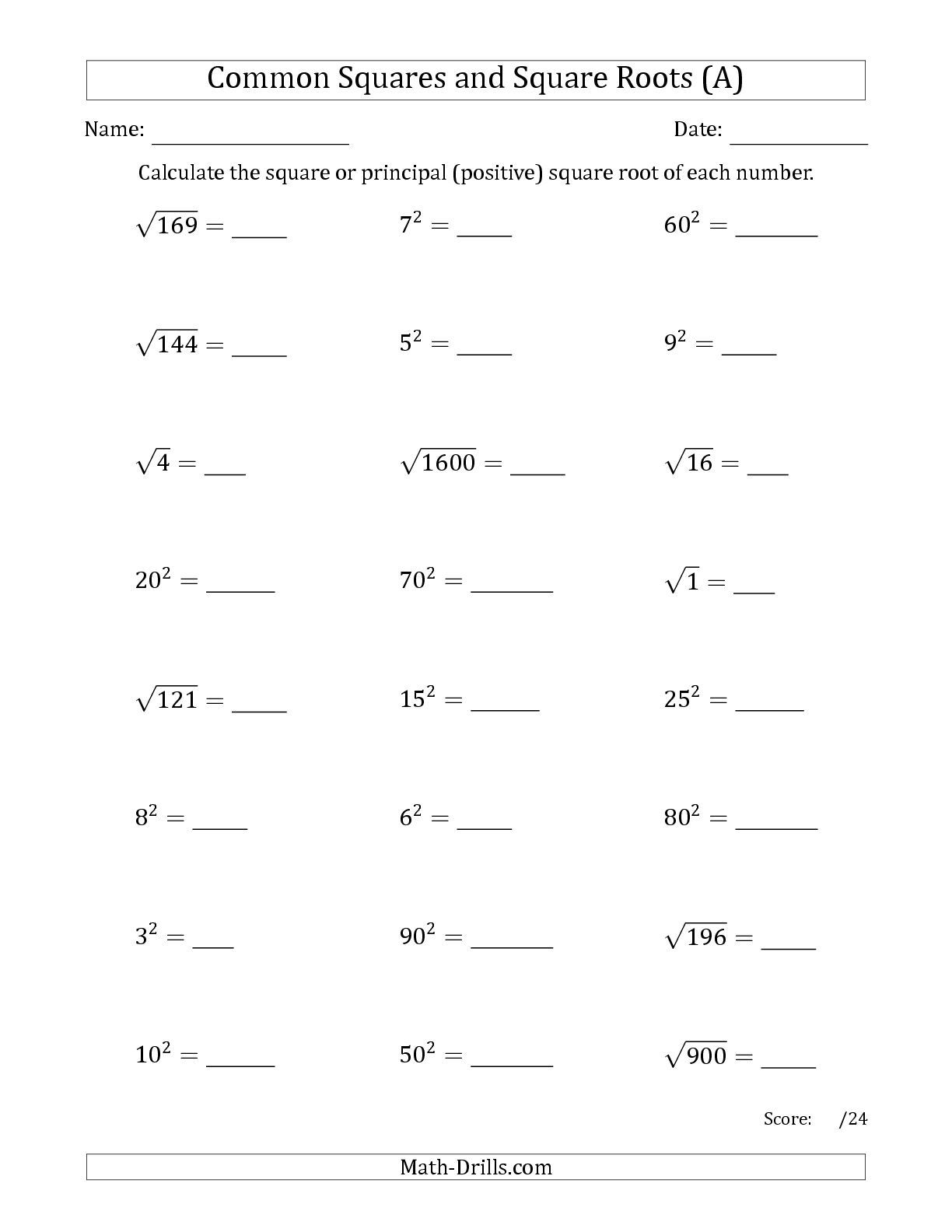 55 Estimating Square Roots Worksheet 57