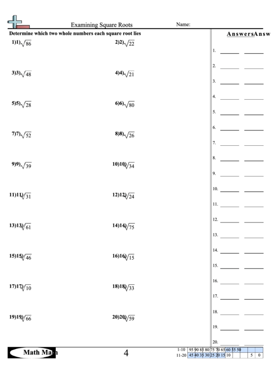 55 Estimating Square Roots Worksheet 59