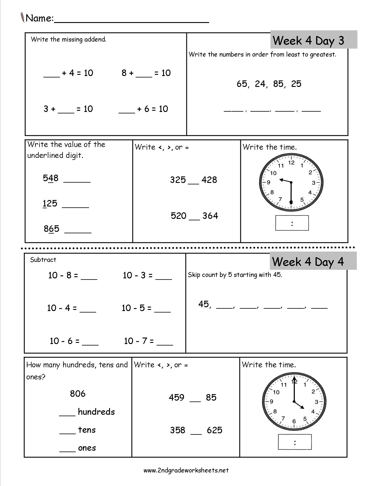 60 2Nd Grade Math Worksheet 61