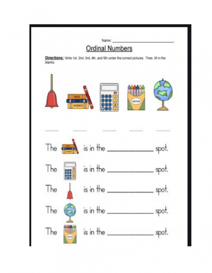 60 Worksheet About Ordinal Numbers 1