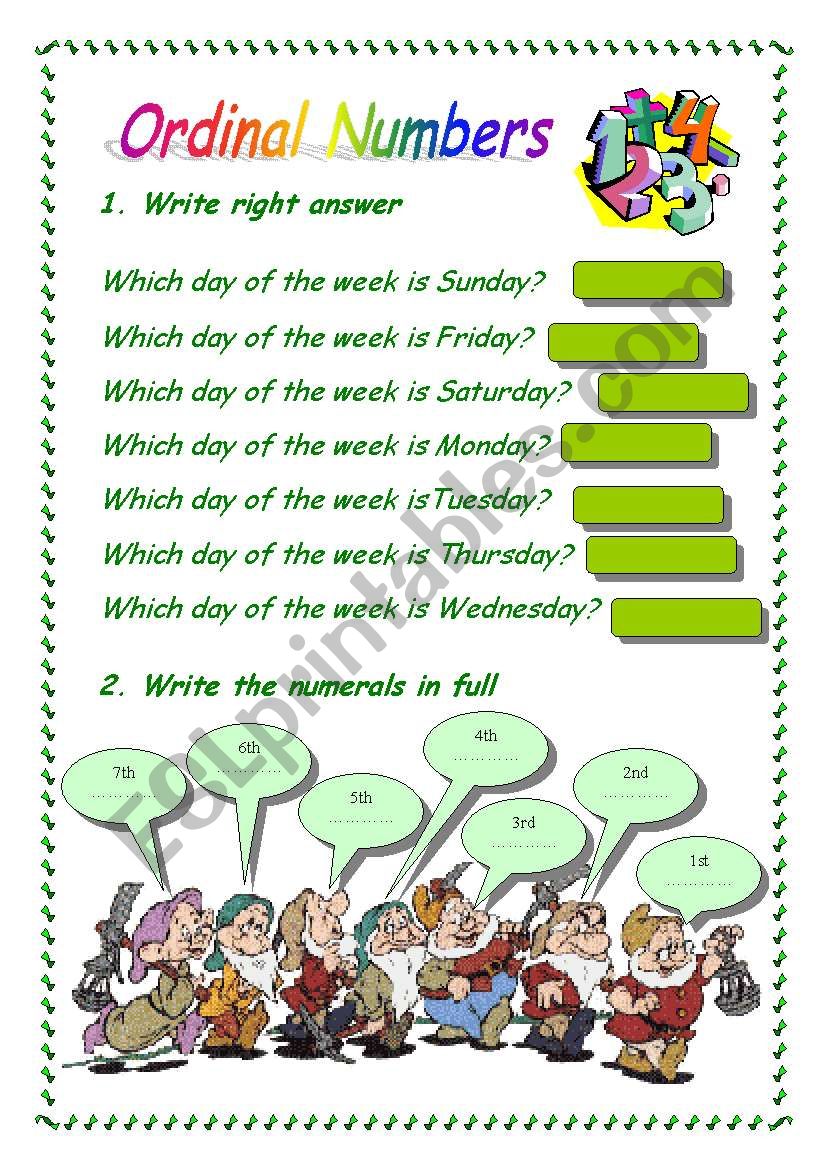 60 Worksheet About Ordinal Numbers 12