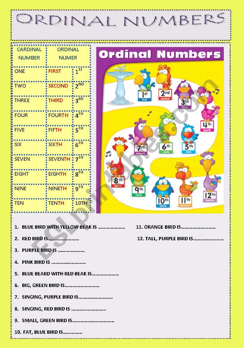 60 Worksheet About Ordinal Numbers 15