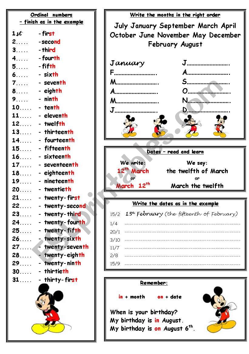 60 Worksheet About Ordinal Numbers 20