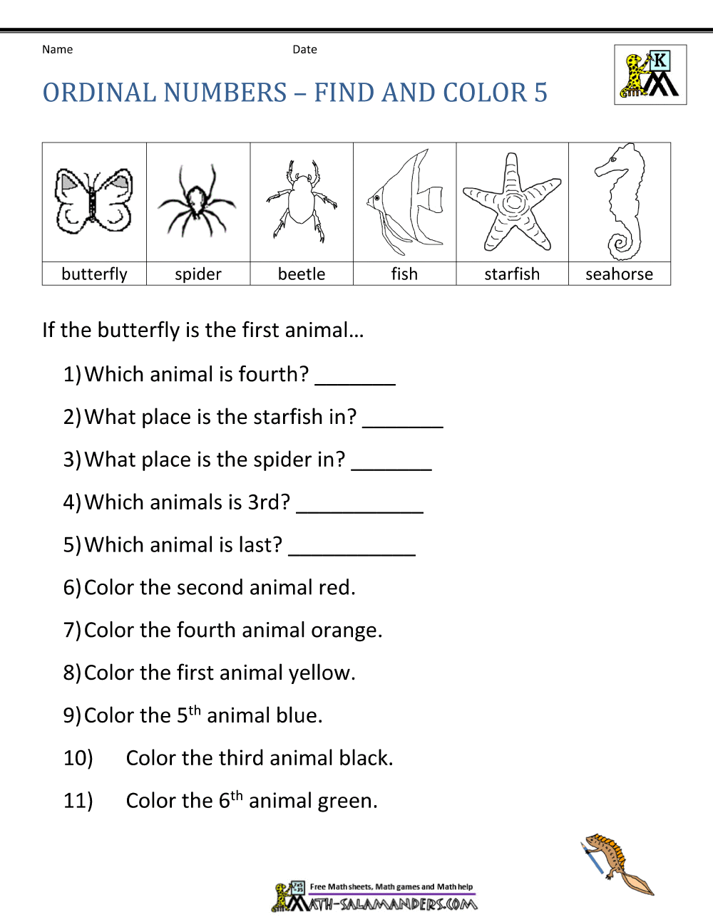 60 Worksheet About Ordinal Numbers 21