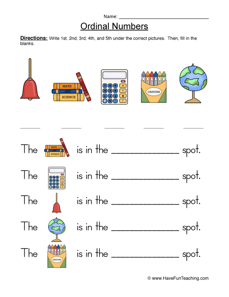 60 Worksheet About Ordinal Numbers 23