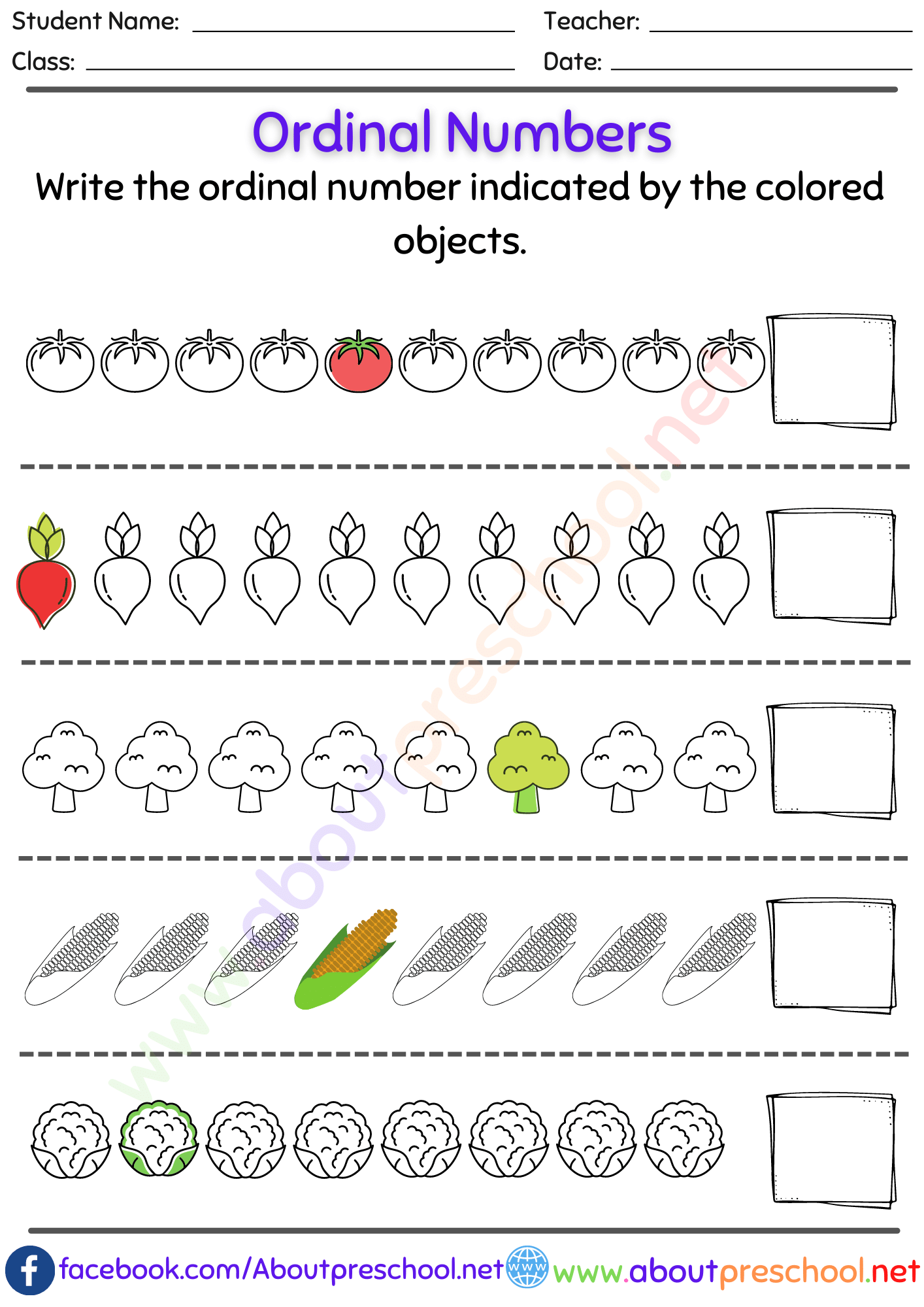 60 Worksheet About Ordinal Numbers 24