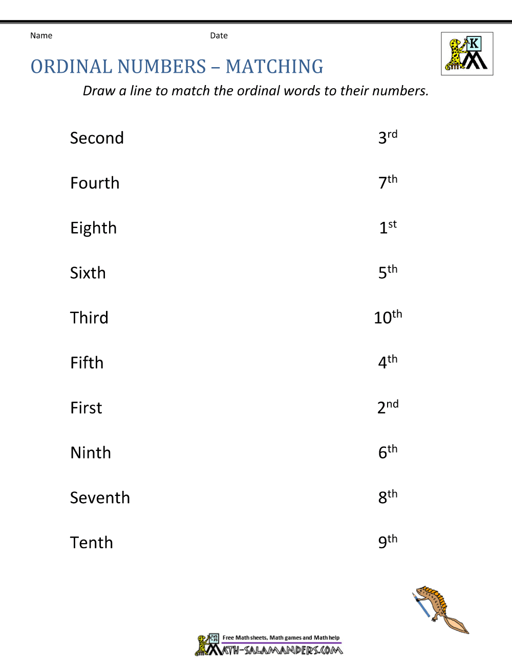 60 Worksheet About Ordinal Numbers 43