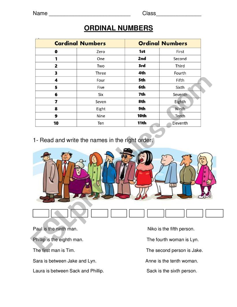 60 Worksheet About Ordinal Numbers 60