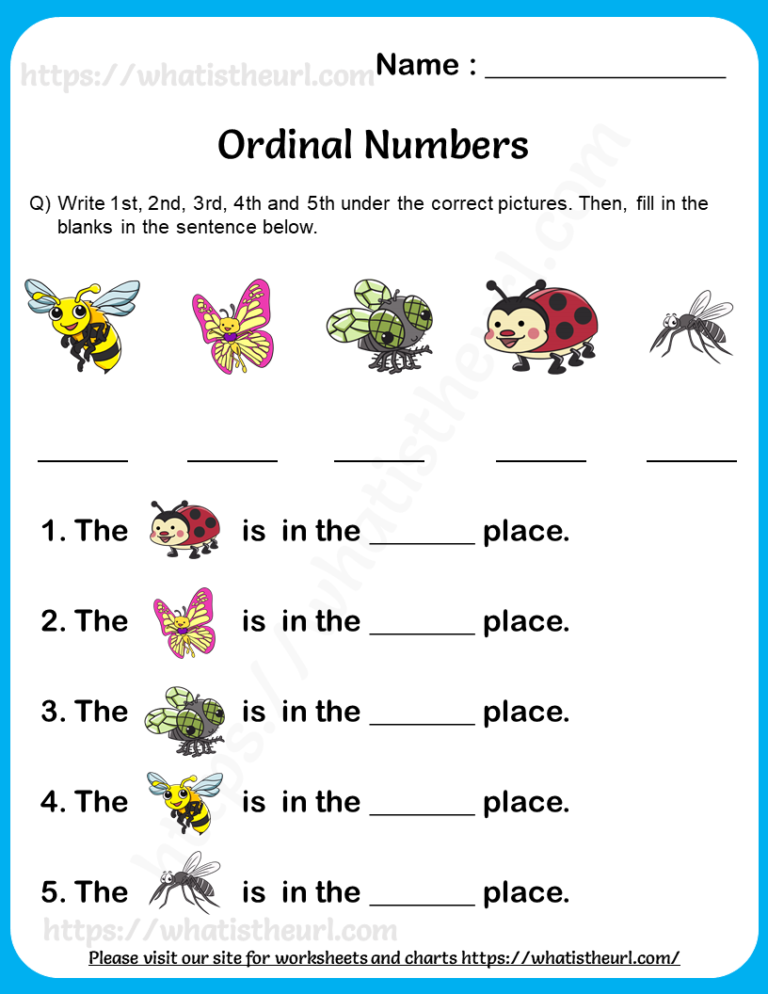 60 Worksheet About Ordinal Numbers 61