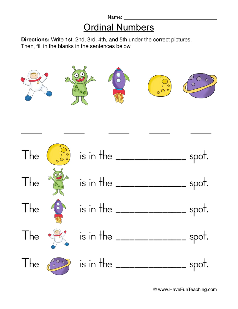 60 Worksheet About Ordinal Numbers 63