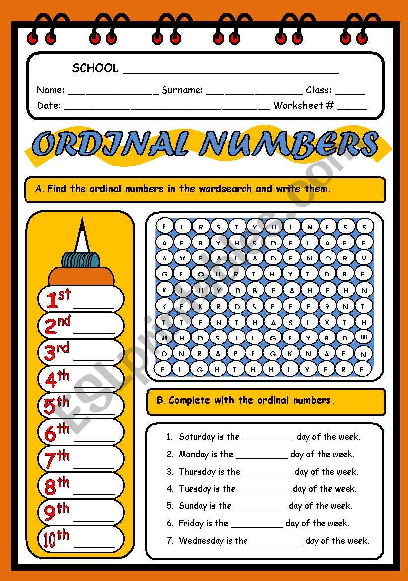 60 Worksheet About Ordinal Numbers 64