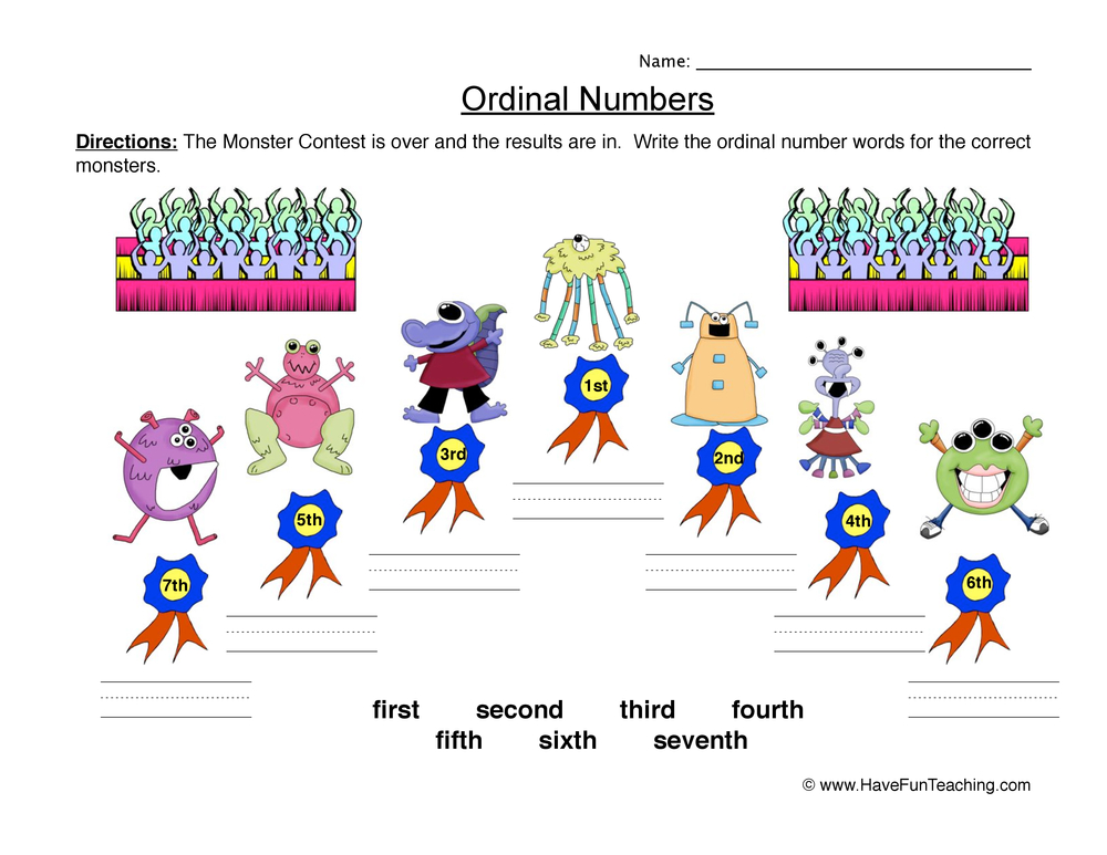 60 Worksheet About Ordinal Numbers 67