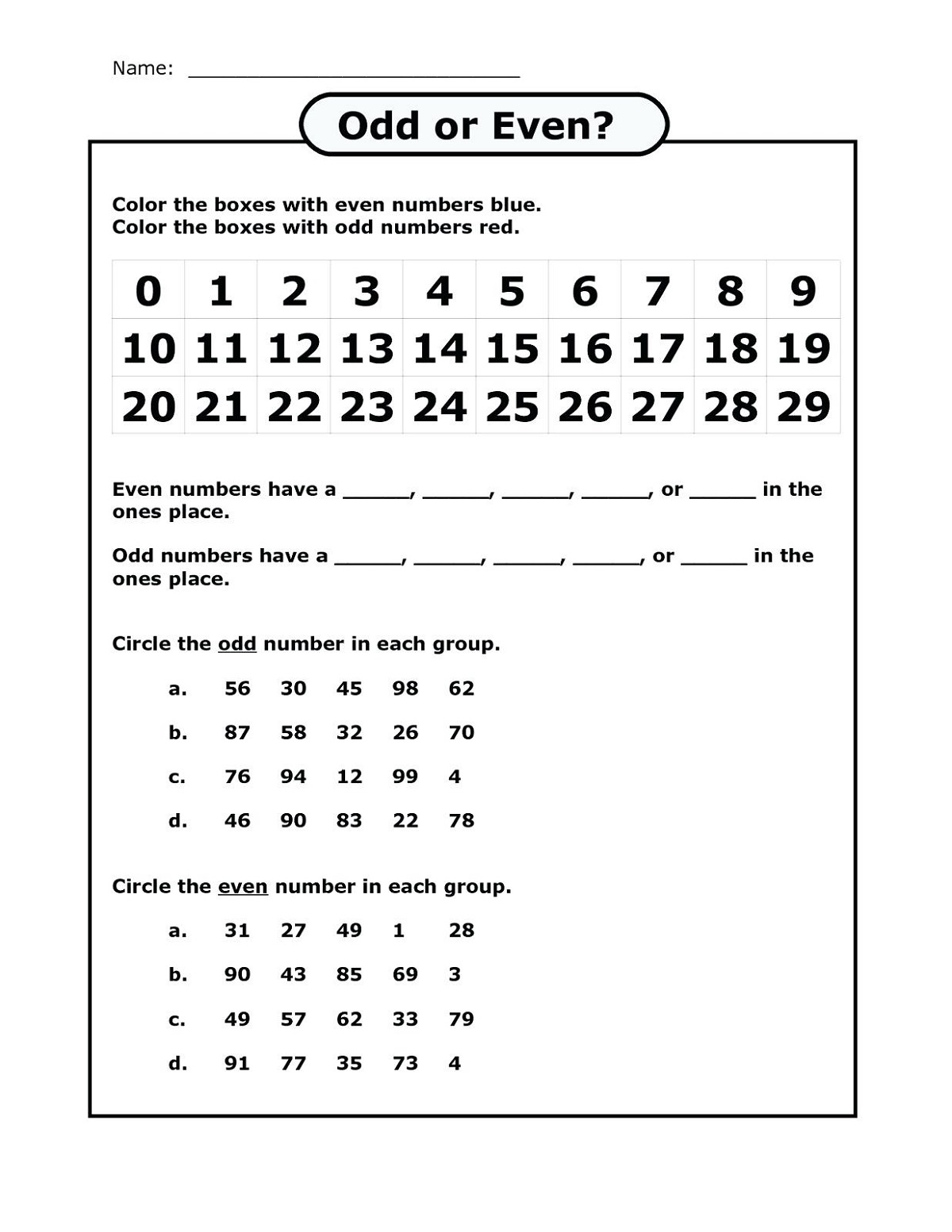 61 Even And Odd Worksheets 45