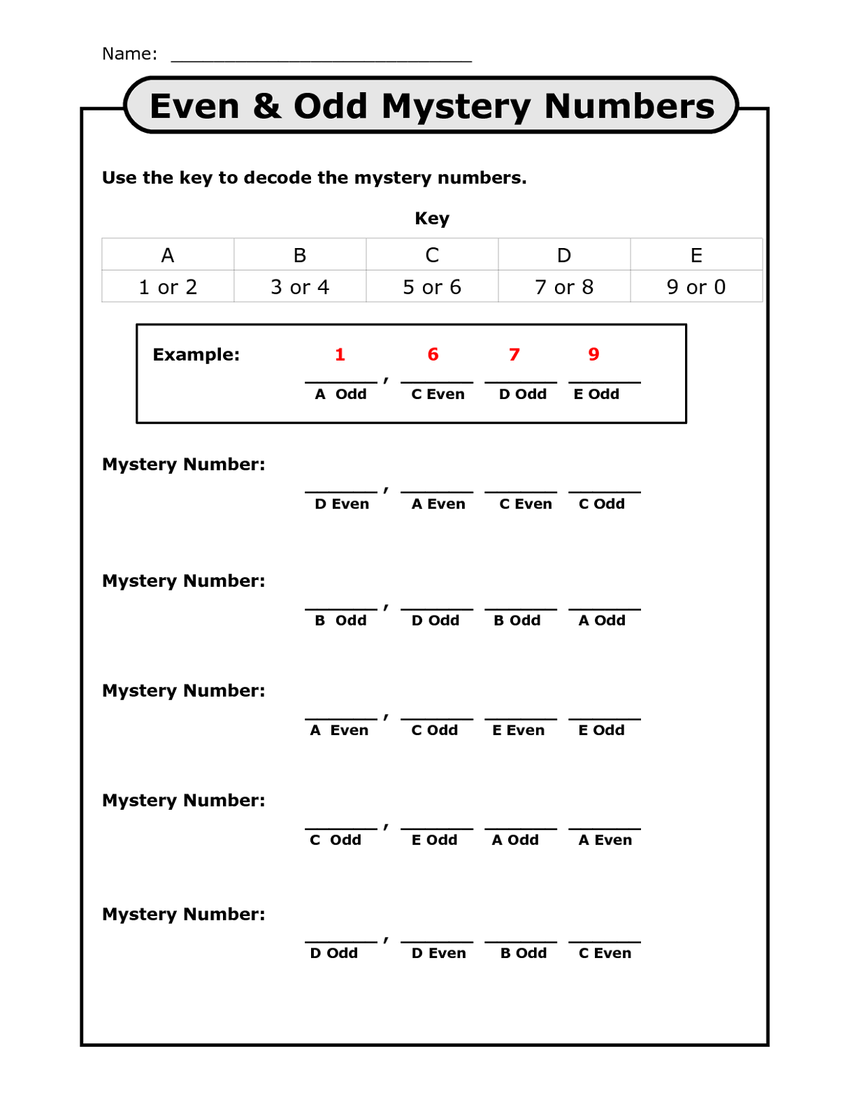 61 Even And Odd Worksheets 57