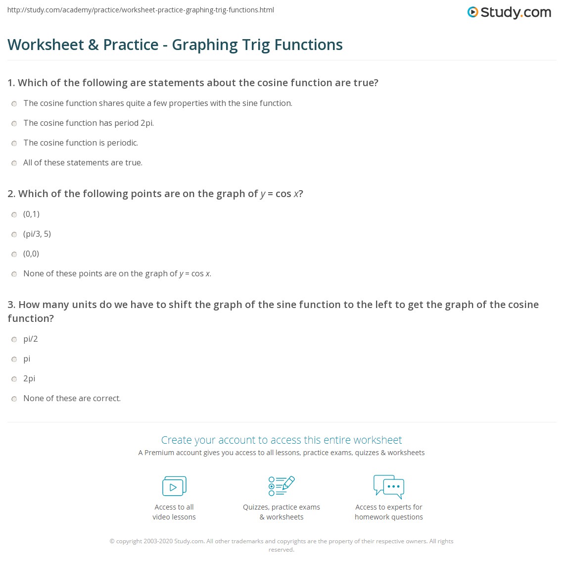 61 Graphing Trig Functions Worksheet 28