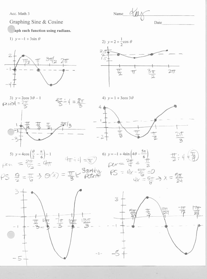 61 Graphing Trig Functions Worksheet 41