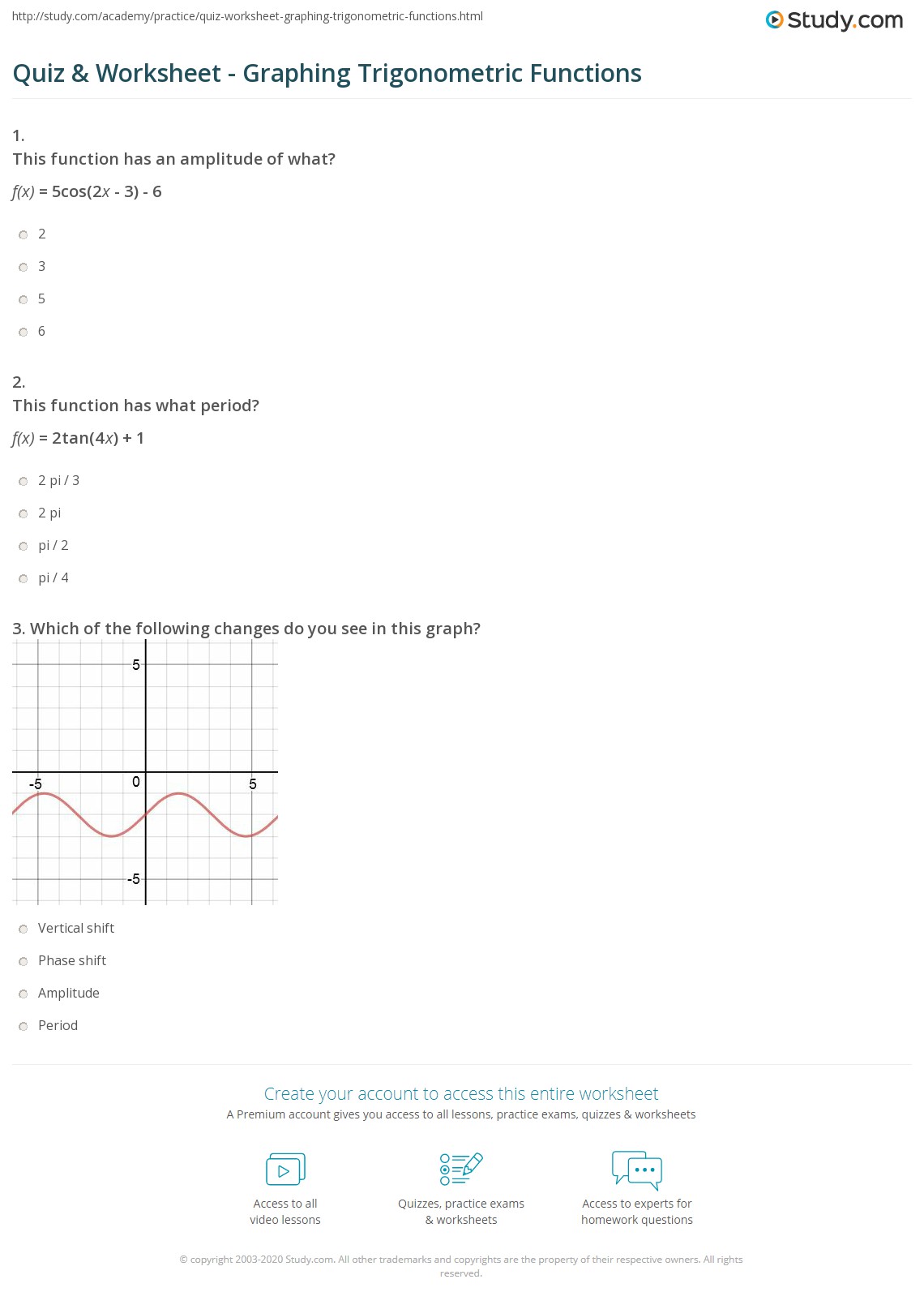 61 Graphing Trig Functions Worksheet 46