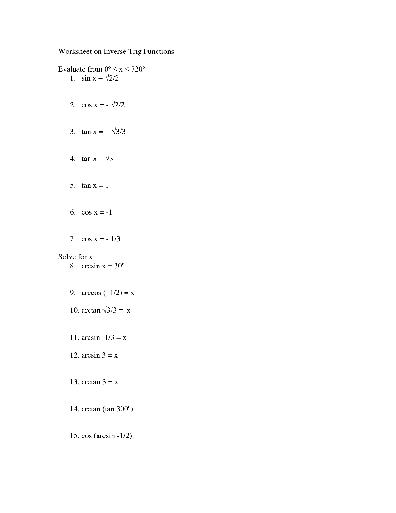 61 Graphing Trig Functions Worksheet 8