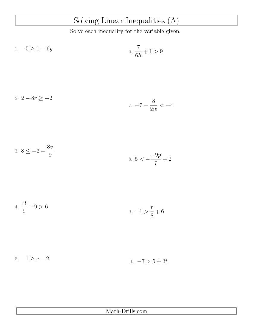 62 Solving Compound Inequalities Worksheet 19