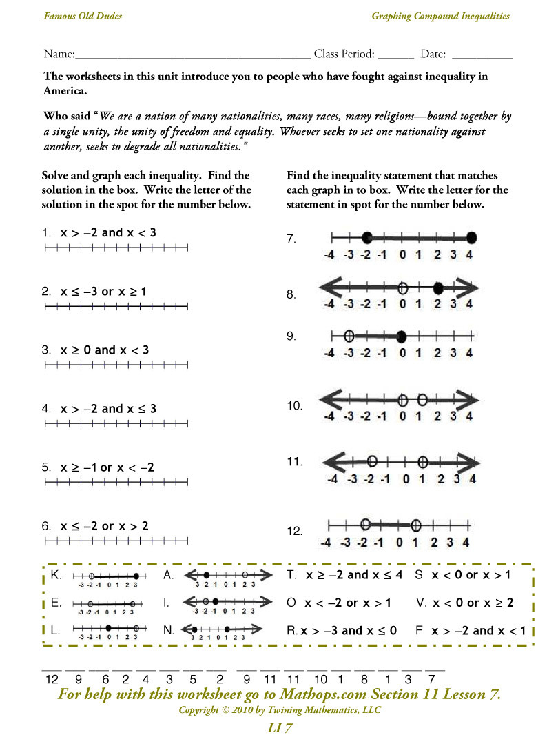 62 Solving Compound Inequalities Worksheet 21