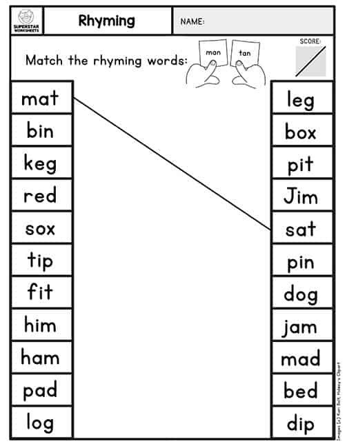 63 Kindergarten Language Arts Worksheets 1